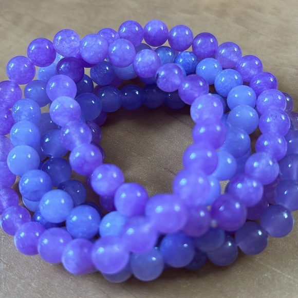 #059 Light Purple Jade Amethyst Bracelet 8mm - Picture 4 of 4